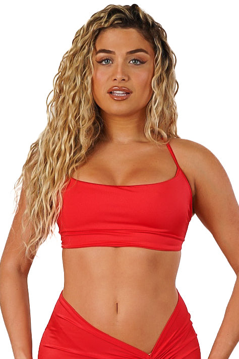 Adjustable Double Layered Tie-Up Top (Spartan Red)