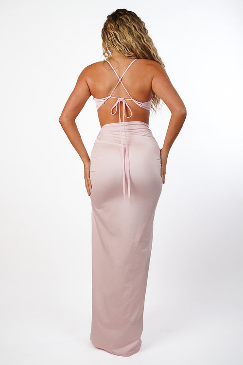 Adjustable Double Layered Tie-Up Top (Rose Pink)